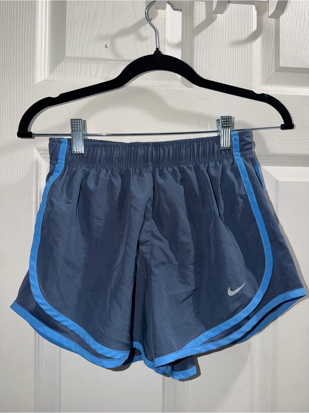 Nike Navy and Light Blue Women's Running Shorts